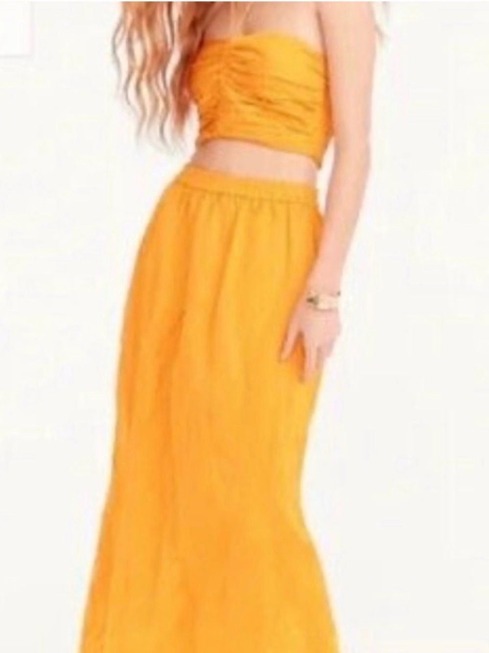J. Crew Gold Maxi Skirt Set